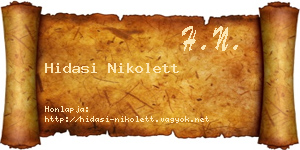 Hidasi Nikolett névjegykártya